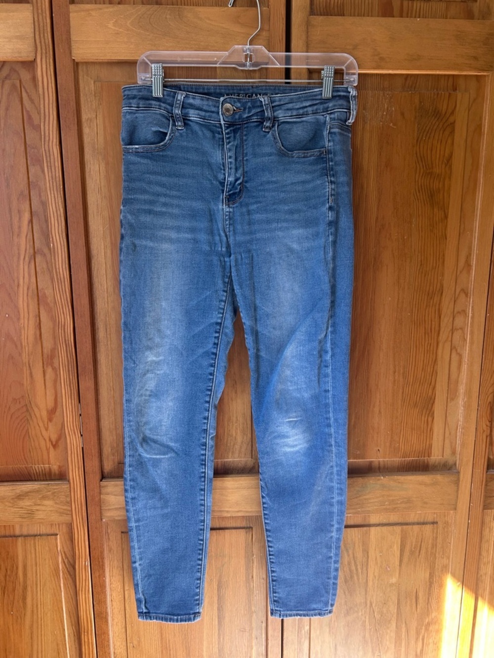 American Eagle Outfitters Skinny Blue Jeans - Faded Stretch Denim